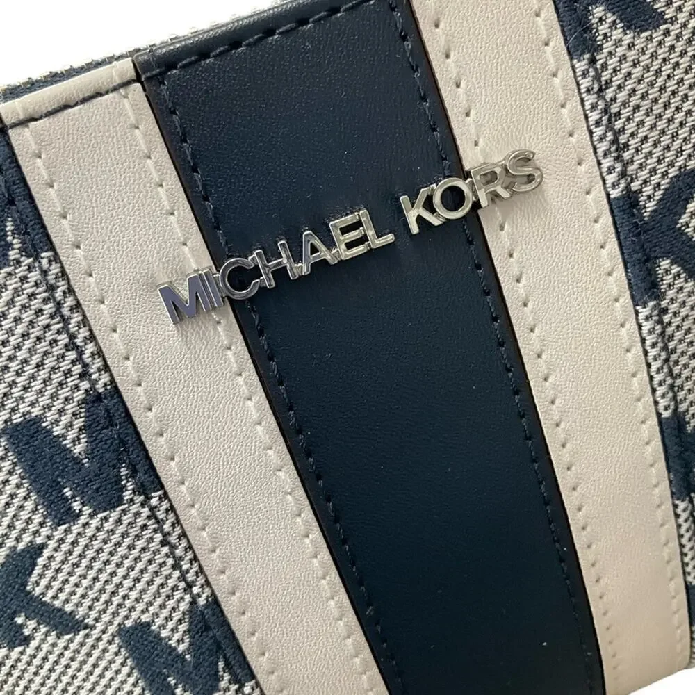 Michael Kors Vincent Logo Jacquard Pochette with Card Case NWT